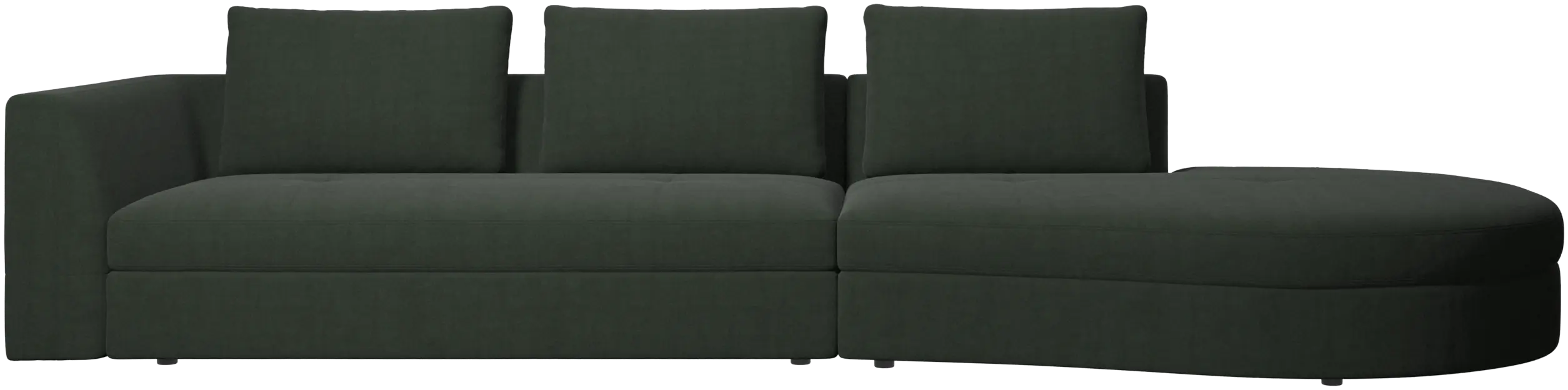 Bergamo sofa with round lounging unit,right